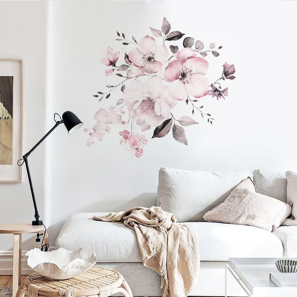 Accessories Sticker Decals Decor Decoration Flower Home Living Room Pink