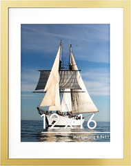 12×16 Picture Frame, Display Pictures 8.5 x 11 with Mat or 12 x 16 without Mat f