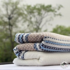 Cashmere Blanket «Sahara» – Handcrafted from Nepal, Cuddle Throw, Plaid, Travel