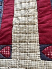 VTG Patchwork Quilted 42/51 Large Country Cottage Primitive Wall Hanging