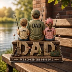 Personalized Fishing Dad Gift, We Hooked The Best Dad Plaque, Custom Photo