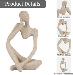 Abstract Resin Culpture Thinker Style For Shelf Desk Office Home Decor Art Home