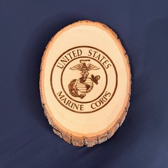 Marine Corps Emblem Wooden Wall Hanging Wood Burned Image