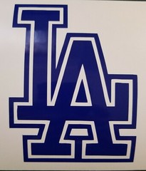 LA Dodgers LA Logo Vinyl Decal Windows Cars Trucks Laptops Lockers Starbucks Cup