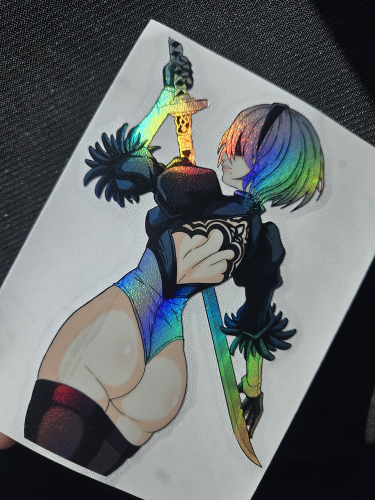 6″ Spotholographic Weatherproof Waifu Vinyl Sticker 2b Nier