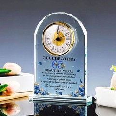 Personalized 65th Anniversary Clock Wedding Gift for Couple Parents Grandparents
