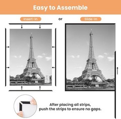 Upsimples 3 Pack 11×17 Picture Frame Black Plastic Scratch Proof Poster