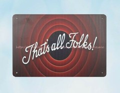 Looney Tunes That’s All Folks Cartoon Classic metal tin sign wall art