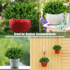 Durable, Easy-Care Artificial Boxwood Shrubs for Office & Home Use – 20 Count