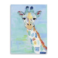 32″ x 24″ Pastel Patchwork Giraffe Canvas Wall Art