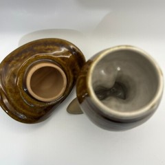 VTG 1981 Five Bridges Art Pottery Cowboy Boot Mug, Hat Vessel Set Western Whimsy