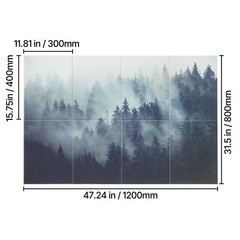 Uimoso 8 Pack Art Acoustic Wall Panels 15.8 x 11.8 inch Self-Adhesive Forest