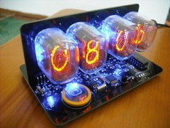 Nixie Tube clock KIT with IN-12 Tube LED RGB Backlight Black PCB