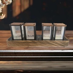 Colorful Nixie Tube Clock LED Desk Clock Retro Gift USB Powered Glow Tube Color
