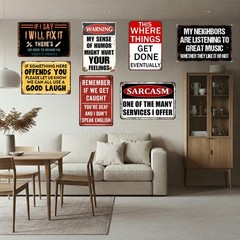 Man Cave Decor Funny Garage Signs For Men Vintage Metal 12 x 8 inches, Color8
