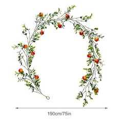 Artificial Fruit Vines 6Ft Hanging Spring Summer Apples Garland Fake Red Apple