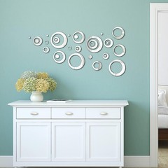 32 Pieces Adjustable Acrylic Mirror Removable Wall Sticker Decal Home Decoration
