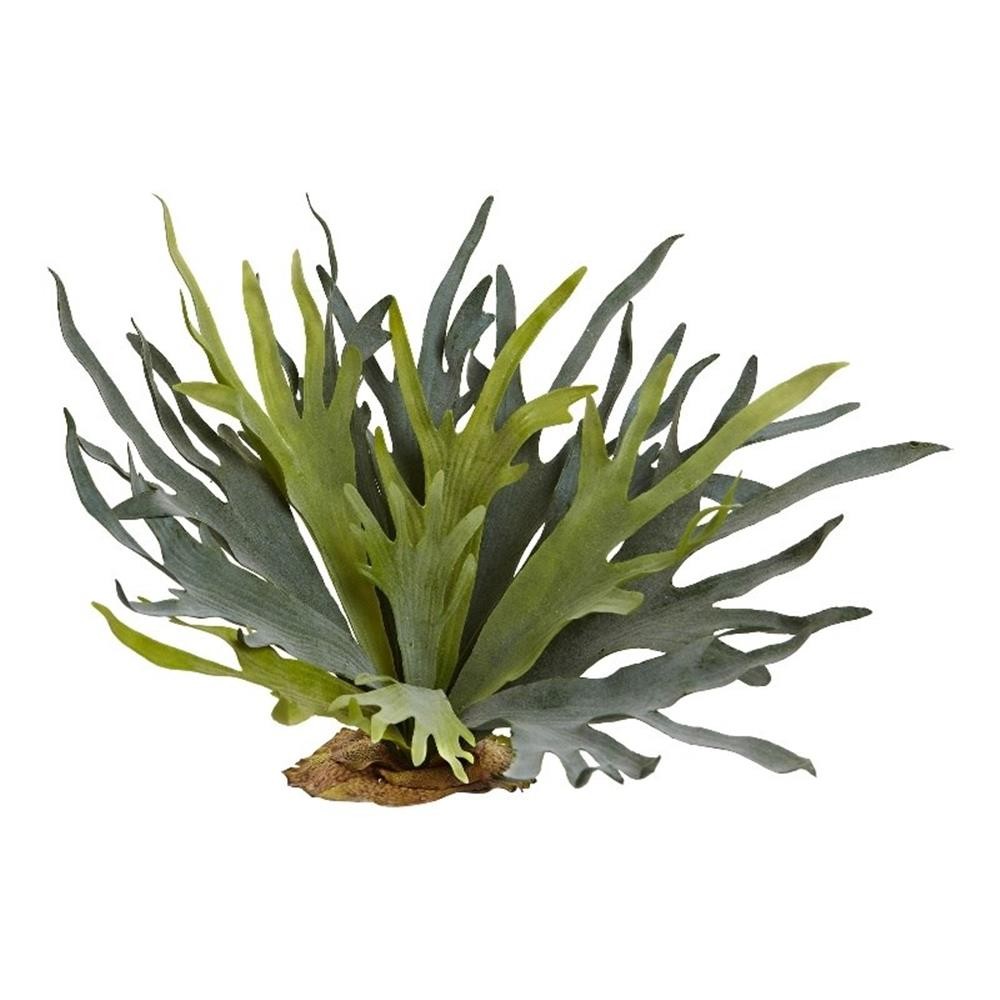 Nearly Natural 21″ Staghorn Fern (Set of 2) in Green