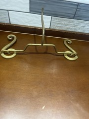 Brass Decorative Scrolled Easel Table Top Decor 10”x4” Plate Book Picture Frame
