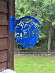 Personalized 14” Hanging Garage Metal Sign Man Cave Decor Car Enthusiast Wall