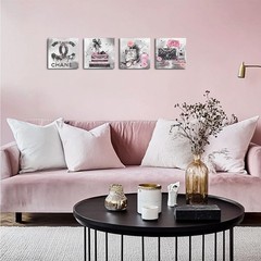 8×8 Floral & Letter Print Framed Wall Art – Perfect Gift for Fashion Lovers