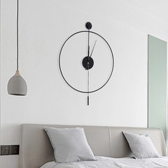 Modern Round Wall Clock Unique Design Silent Quartz Movement For Office Study