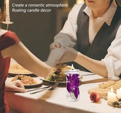 12 Pcs Purple Artificial Orchid Flower for Floating Candle Centerpieces, Faux…