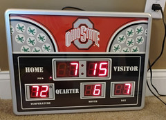 Ohio State Buckeyes Digital Scoreboard Wall Clock With Date And Temperature