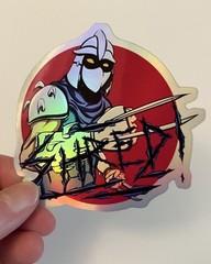 Retro TMNT Shredder Holographic 3 Inch Waterproof Sticker