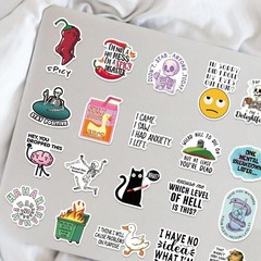 50PCS Funny Meme Stickers Adult Sarcastic Waterproof Vinyl Laptop Decals