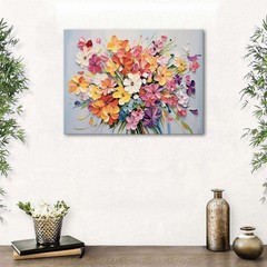 Colorful 12×16” Floral Canvas Art – Abstract Wildflower Painting for Any Room