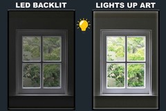LED Backlit Window View Wall Art Lighted Frame – grey window