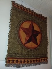 Large Western Star Red Tapestry Throw -50X60 Woven Throw Made In USA