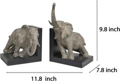 Decorative Bookends Elephant HeavyDuty Bookends-Bookends for Home OfficeSchools
