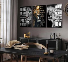 3 Pieces Office Inspirational Canvas Wall Art Modern Motivational Quotes Blac…