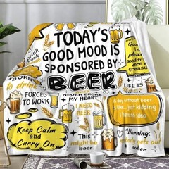 Blanket Gifts for Men Women Dad Adults Funny Flannel Cheer Plush 50″x40″ Beer