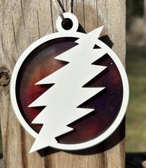 Grateful Dead Inspired Bolt Night Sky Hanging Ornament MDF Acrylic Psychedelic