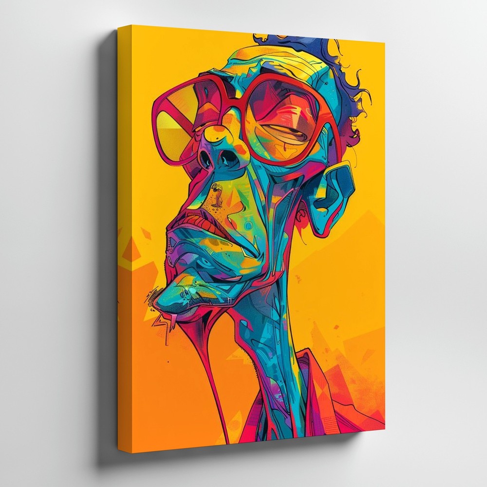 Colorful Abstract Urban Portrait Canvas Wall Art Modern Pop Art Print Home Decor
