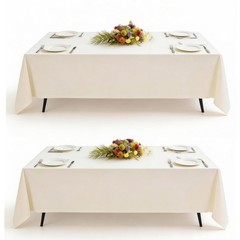 Goodluck 2 Pack Ivory Rectangular Tablecloth 60 x 102 Inch, Washable Table Co…