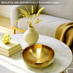 7.4 inch Gold Decorative Bowl for Home Decor – Modern Fruit Bowl for Kitchen