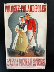 original c. 1930 Poland «Visit Poznan» 24.5×39 Travel Poster – M. Romala