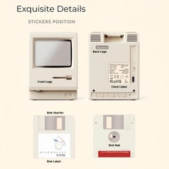 Maclock Retro Pixel Alarm Clock, 1984 Computer-Inspired USB Desk Clock with P…