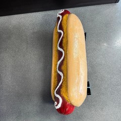 Small Hanging Hot Dog Statue Resin Food Display BBQ Theme Prop Fun Home Decor