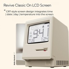 Maclock Retro Pixel Alarm Clock, 1984 Computer-Inspired USB Desk Clock with P…