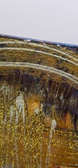 Decorative Fused Glass Square Glass Plate Gold, Brown w/Glitter High Gloss 9.5″