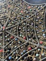 Vintage Metal Wired Beaded Spider Dish multi Colors Home Decor
