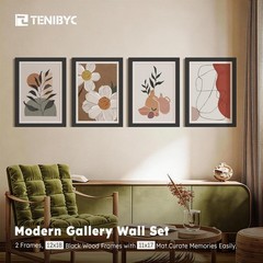 2 Pack 12×18 Poster Frames – Black Solid Wood, Tempered Glass, Wall Decor for Ph
