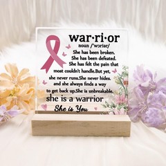Breast Cancer Care Gifts For Women Inspirational Decor 4 inches, pink