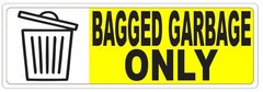 Bagged Garbage Only Recycle Sticker D7271