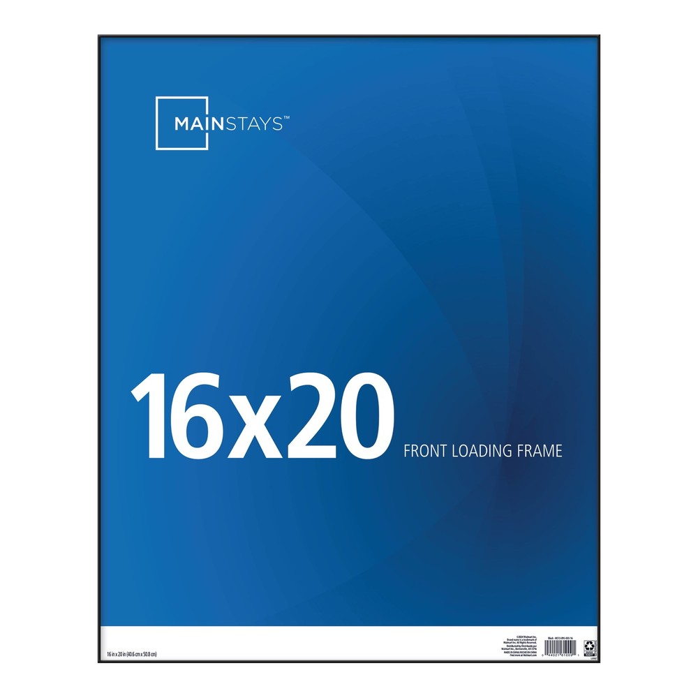 16×20 Front Loading Wall Picture Frame, Black